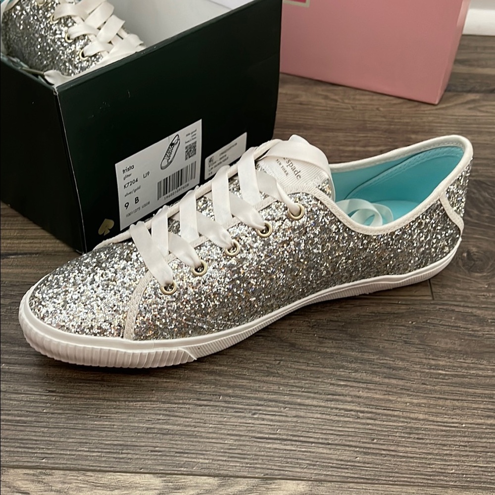 Kate Spade Wedding Silver Glitter Sneakers
